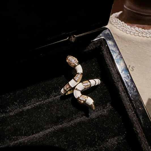 Spirit Snake Glazed Gemstone Ring