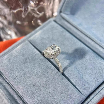 Luxury 1.5 Carat Oval Cut Pigeon Egg Zirconia Solitaire Statement Ring