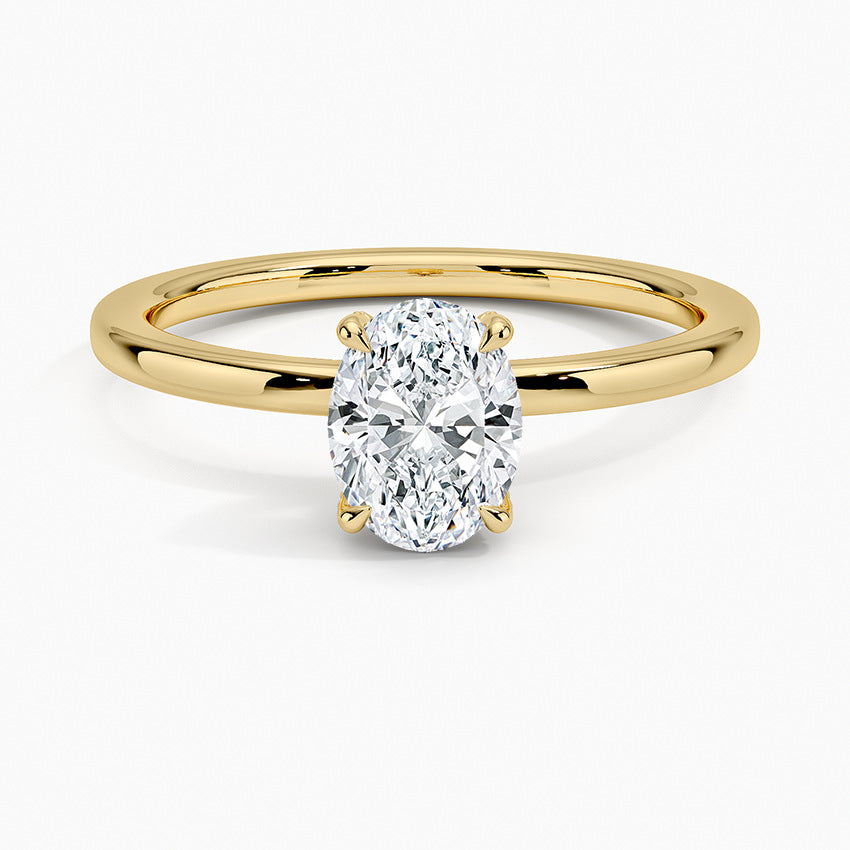 Oval Cut Moissanite Solitaire Ring available in 1ct 2ct 3ct 5ct 6ct 8ct in 18K Yellow Gold Plated S925 Silver Statement Piece