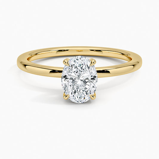 Oval Cut Moissanite Solitaire Ring available in 1ct 2ct 3ct 5ct 6ct 8ct in 18K Yellow Gold Plated S925 Silver Statement Piece