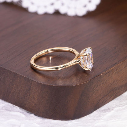 Oval Cut Moissanite Solitaire Ring available in 1ct 2ct 3ct 5ct 6ct 8ct in 18K Yellow Gold Plated S925 Silver Statement Piece