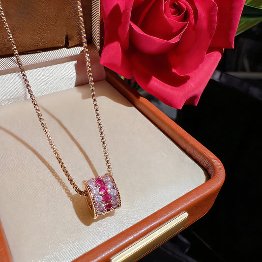 Rose Ruby Baby's Breath Necklace