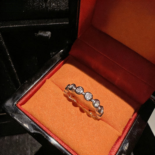 Open Ring with Arranged Baby's Breath Pattern