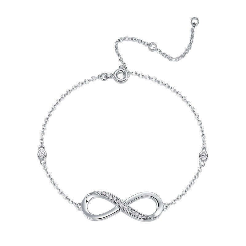 Infinity Spinning Moissanite Bracelet in S925 Silver