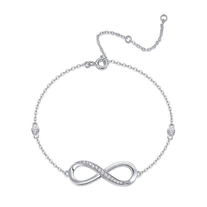 Infinity Spinning Moissanite Bracelet in S925 Silver