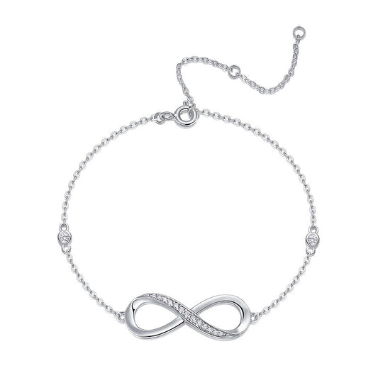 Infinity Spinning Moissanite Bracelet in S925 Silver