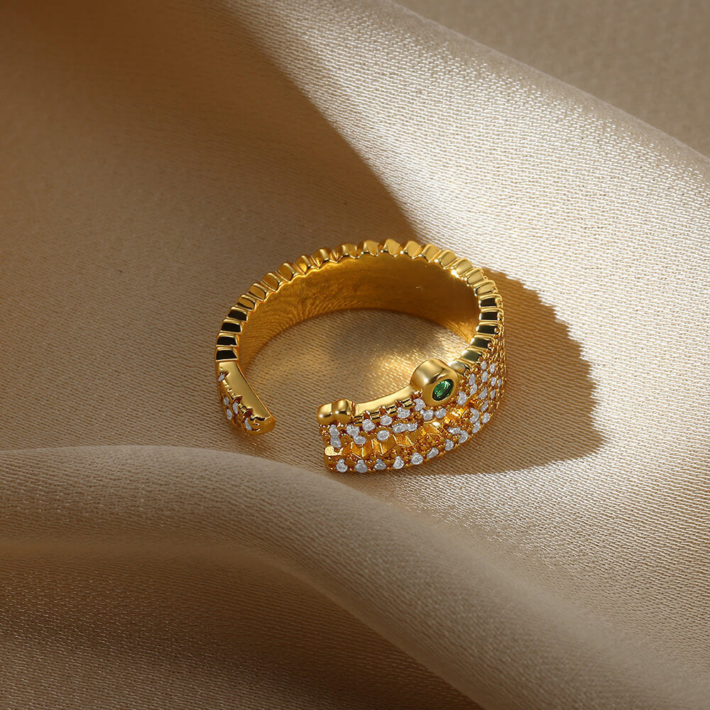 Crocodile Zircon Open Stackable Ring – Fashionable Statement Band