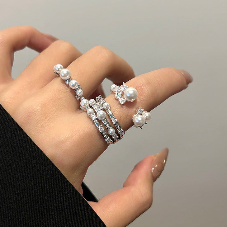 Starry Pearl Cascade Ring – Whimsical Glow Charm