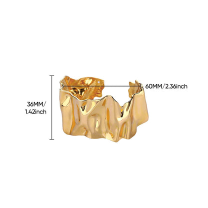 Geometric Open Cuff Bracelet – Irregular Sculptural Cuff Bangle