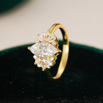 S925 Silver Rhombus 1CT Moissanite Ring