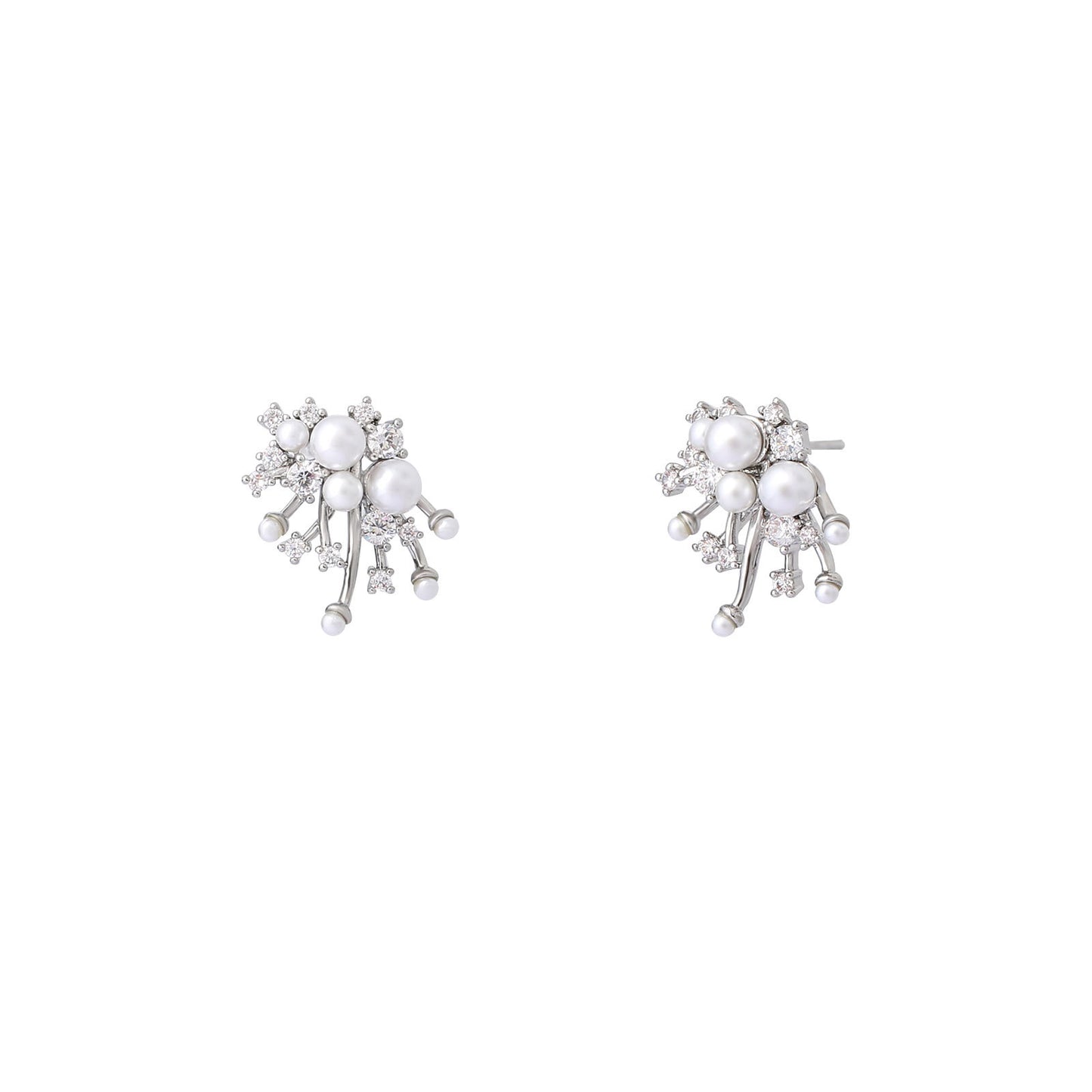 Dazzling Star Cloud Cubic Zirconia Drop Earrings S925 Silver