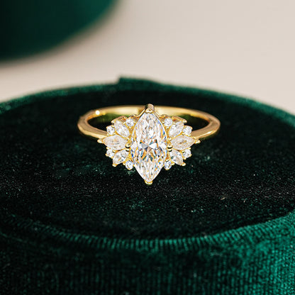 S925 Silver Rhombus 1CT Moissanite Ring