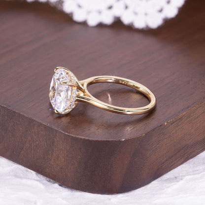 1-5 Carat Asscher Cut Moissanite Solitaire Ring in 18K Gold Plated S925 Silver