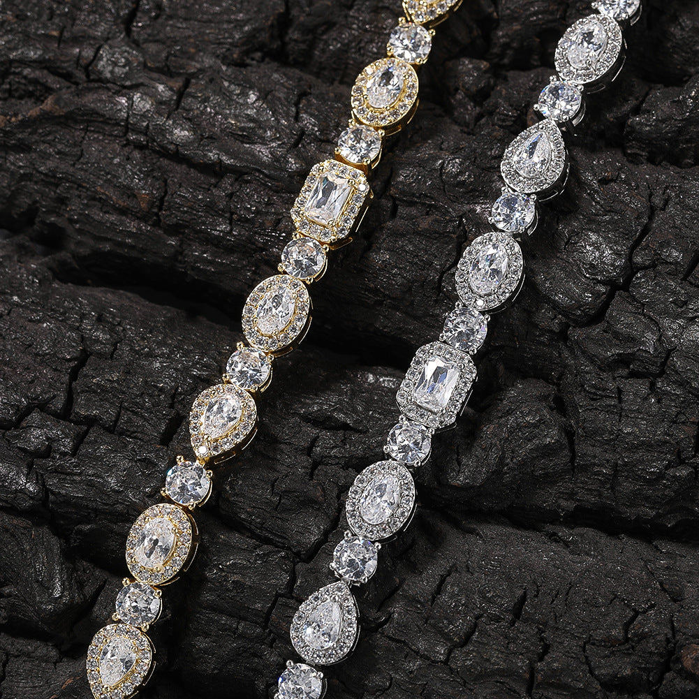 Elegant bypass wrap bracelet with sparkling zirconia halo charms, available in gold, silver, and rose gold