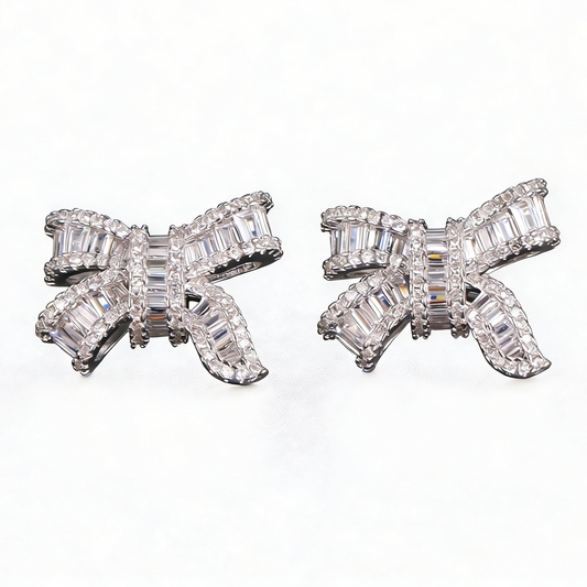 Dazzling Bow Sparkle Earrings – Timeless Romantic Glow