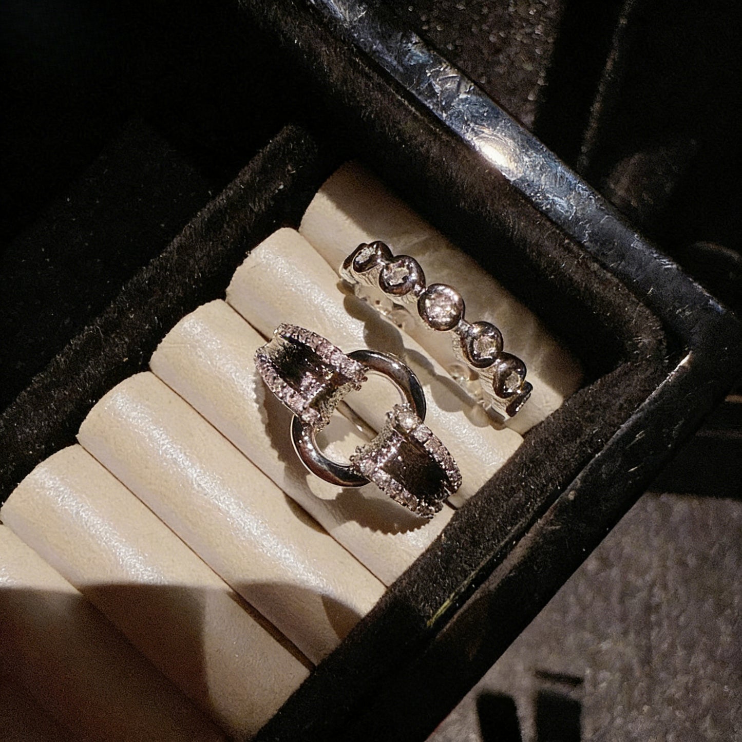 Brushed Horseshoe Buckle Ring