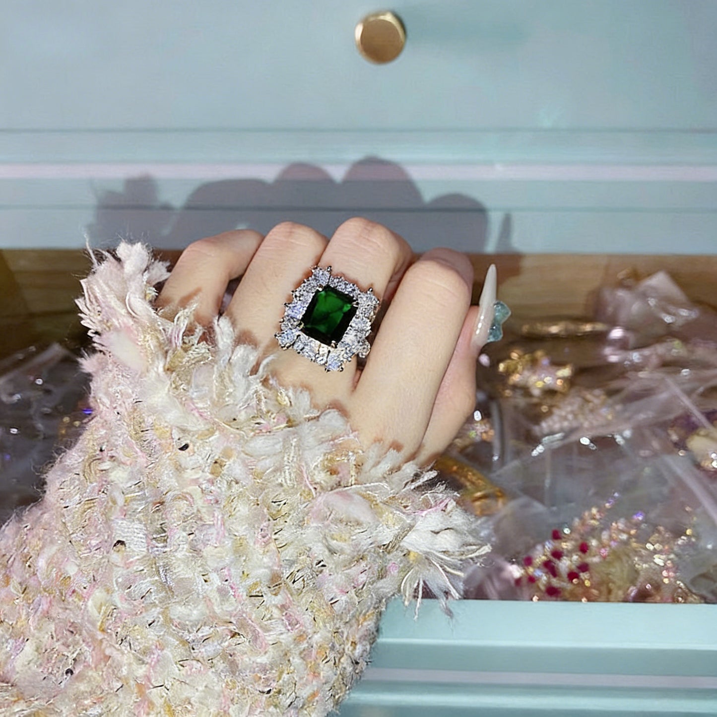 Emerald and Diamond Ring