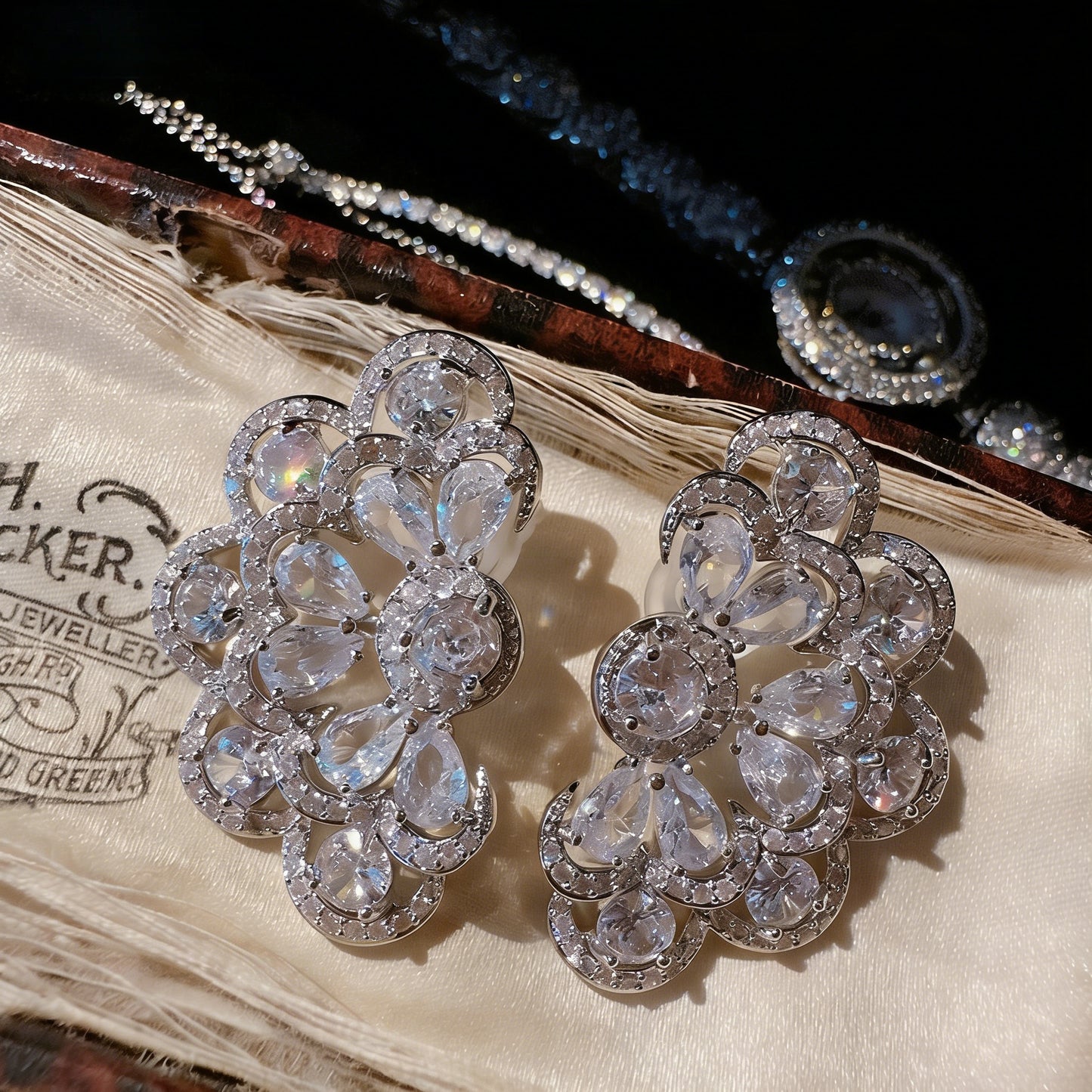 Monet Garden Twin Flower Gemstone Earrings