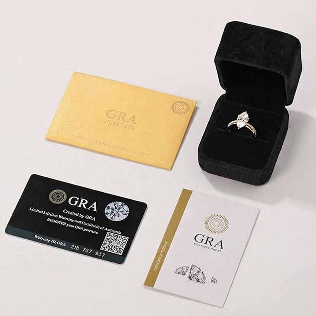 Official GRA Moissanite Certificate for Certified Authentic Gemstones
