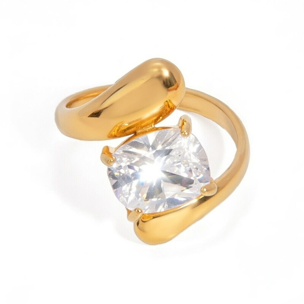 Dazzling Spiral Glow Ring – Effortless Bold Charm