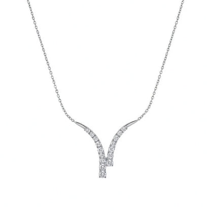 Runaway Princess Zircon Necklace 18K Gold Plated Sparkling Ram-Horn Drop Pendant