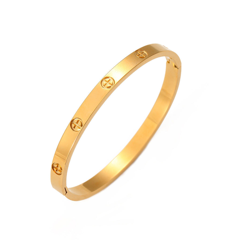Infinity Cubic Zirconia Station Bracelet 18K Gold Plated