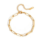 Minimalist gold chain bracelet with delicate bead accents, featuring a high-quality solid gold look for daily wear