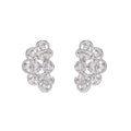 Monet Garden twin flower drop earrings in S925 silver with zircon butterfly studs and 18K white gold plating