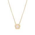 White mother of pearl flower pendant cable chain necklace in 18k gold plated jewelry