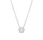 White mother of pearl flower pendant cable chain necklace in 18k gold plated jewelry
