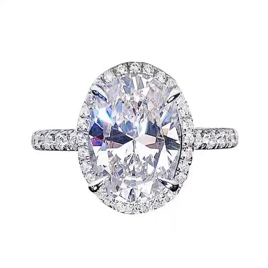 Luxury Oval Cut Moissanite Ring in S925 Sterling Silver available in 1ct to 5ct