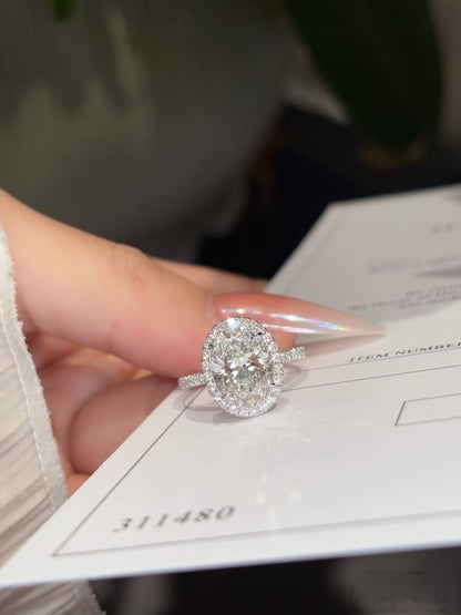 Luxury Oval Cut Moissanite Ring in S925 Sterling Silver available in 1ct to 5ct