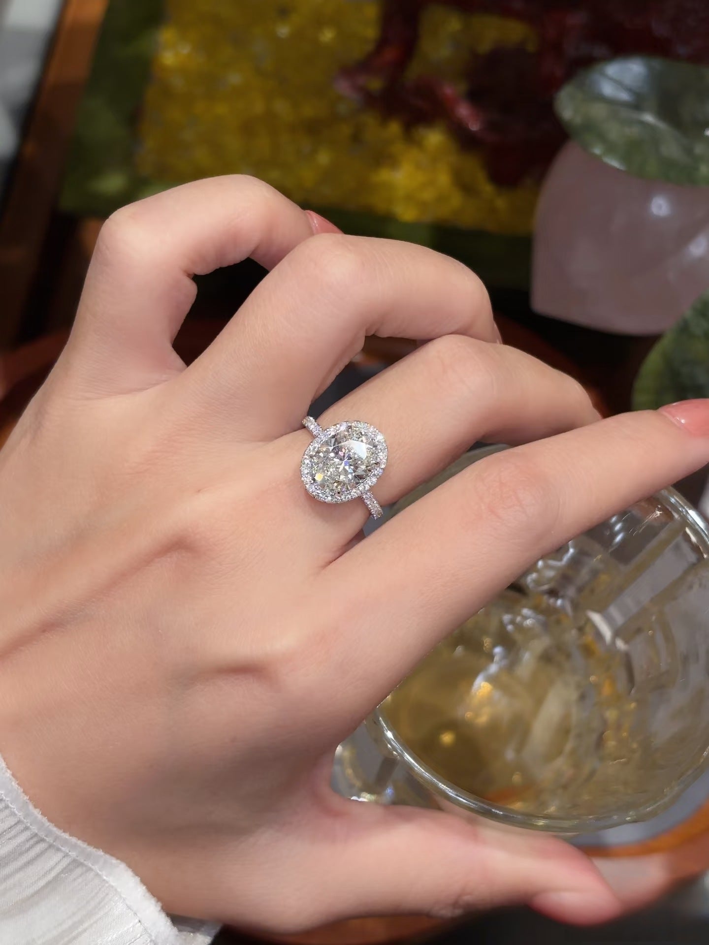 Luxury Oval Cut Moissanite Ring in S925 Sterling Silver available in 1ct to 5ct