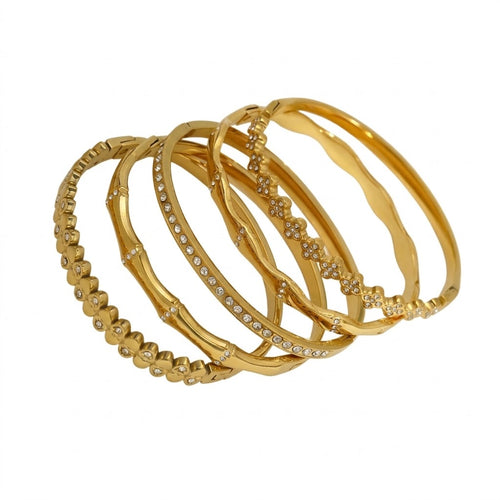 Wholesale 304 stainless steel gold bangle by Prismfire Jewelry for boutique resale
