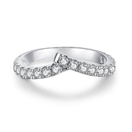 Elegant S925 Sterling Silver Ring featuring a Shimmering Circular Halo of Micro-Pave Zircon on a Solid Polished Band