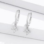 S925 silver four-leaf clover stud earrings featuring sparkling zirconia pave, available in gold and silver