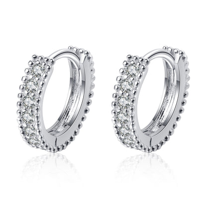 S925 silver halo hoop earrings featuring brilliant moissanite with GRA certification and a sparkling pave border