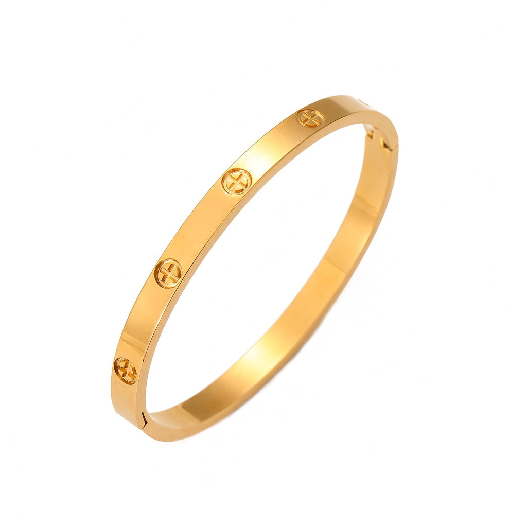 Infinity Cubic Zirconia Station Bracelet 18K Gold Plated