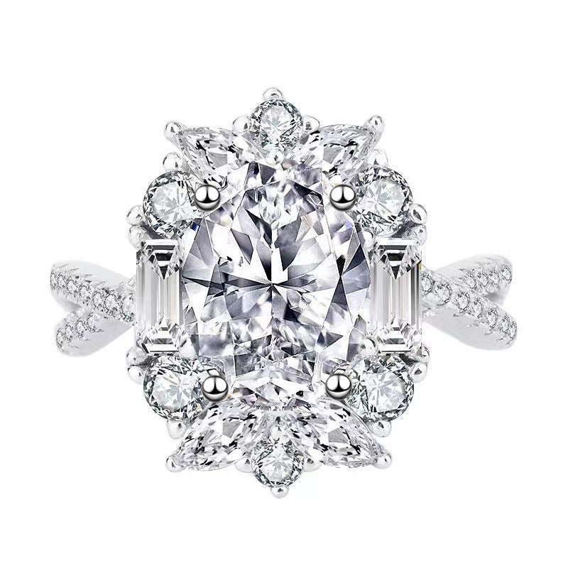 Stunning Silver Criss-Cross Double Layer Ring featuring Shimmering Cubic Zirconia Pavé in an Adjustable Open Band