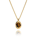 Waterproof stainless steel jewelry collection featuring hypoallergenic gold plated natural tiger eye pendant necklace and baroque pearl beaded necklace options